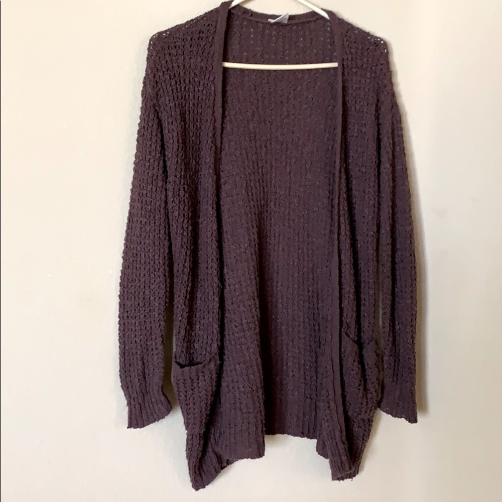 Full Tilt Plum Knit Cardigan